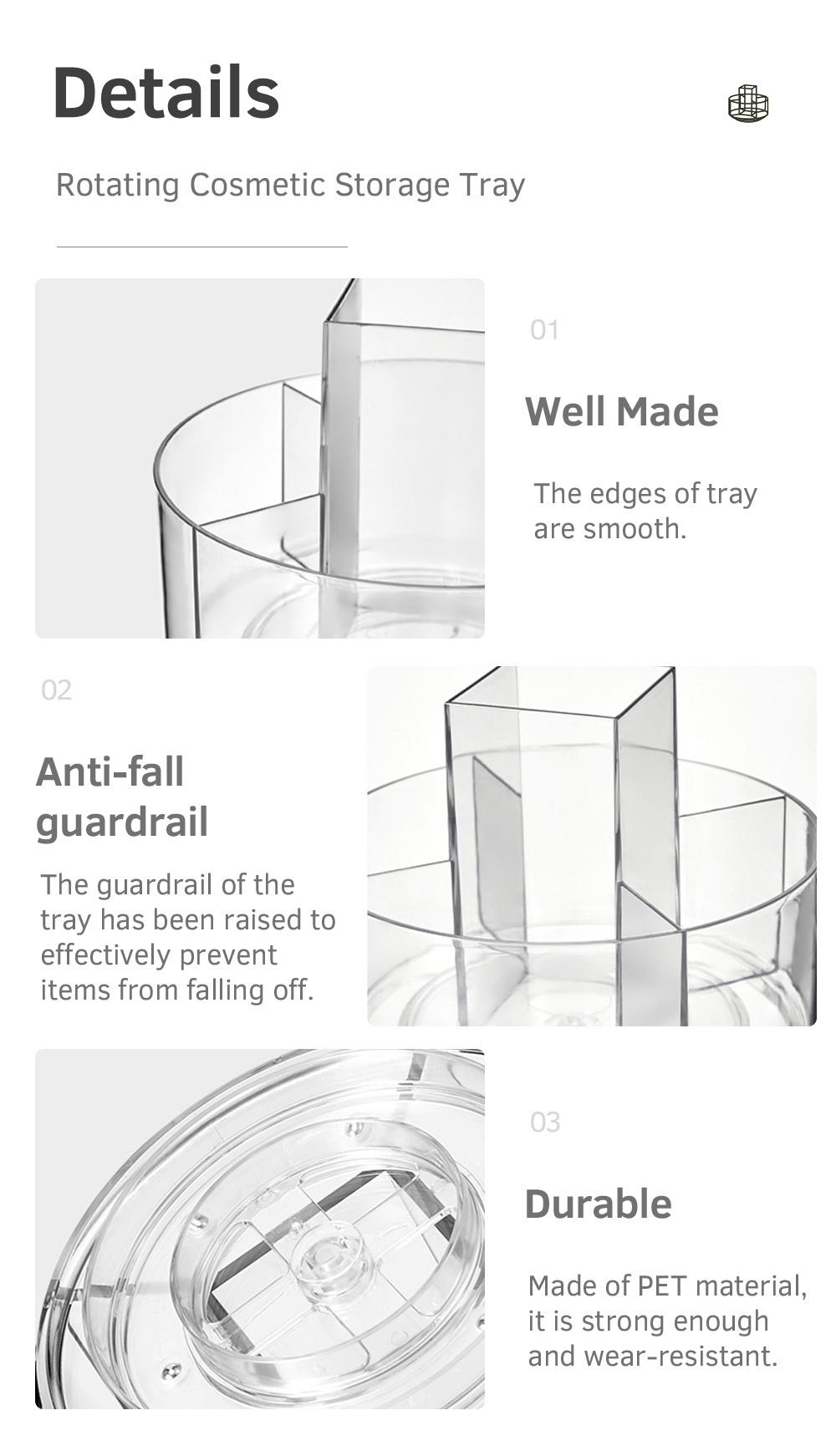 Rotating Cosmetic Storage Tray-7